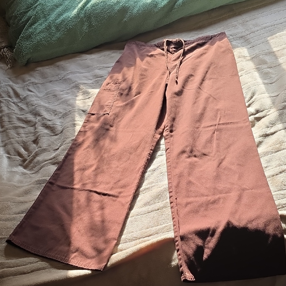 M SB Scrubs Wide Leg Brown Scrub Pants